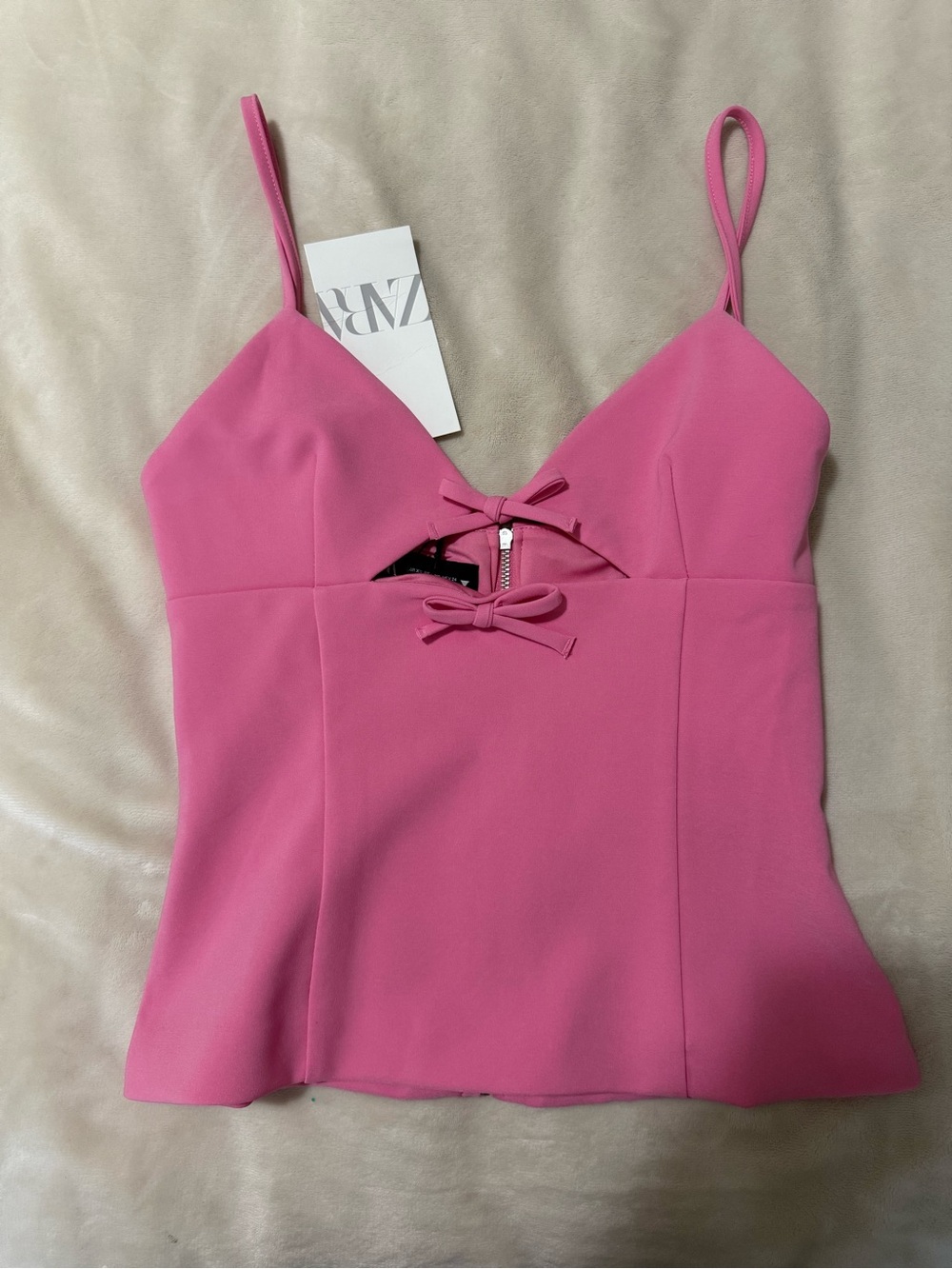 Zara Pink Bow-Front Cami